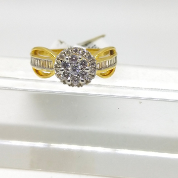 22K double deck studded diamond ring by 