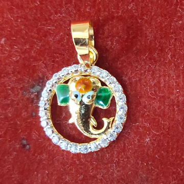 22K Ganesh cz diamond Pendant by 
