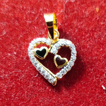 22K Heart shaped Cz pendant by 
