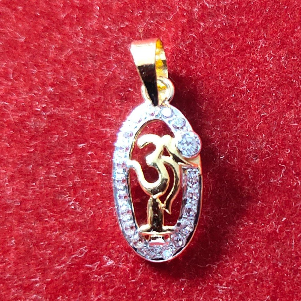 22K Om & Shivaling design Cz pendant