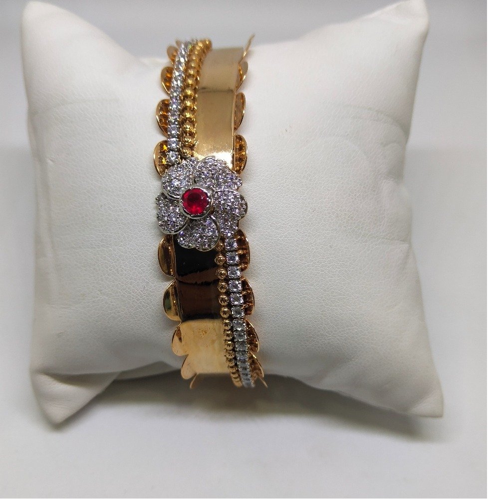 18K Rose gold polished colour diamond bracelet