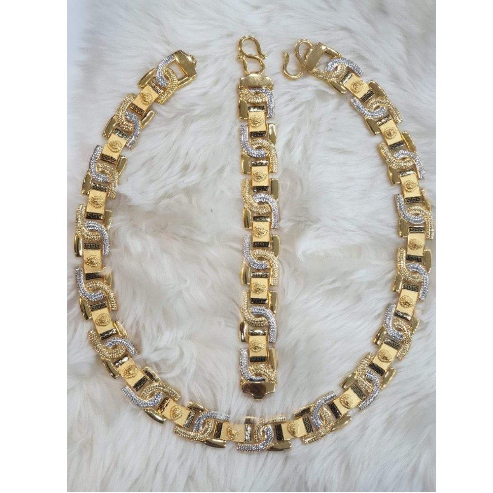 906 Gold Fancy Chain Bracelet For Men KV-GB005