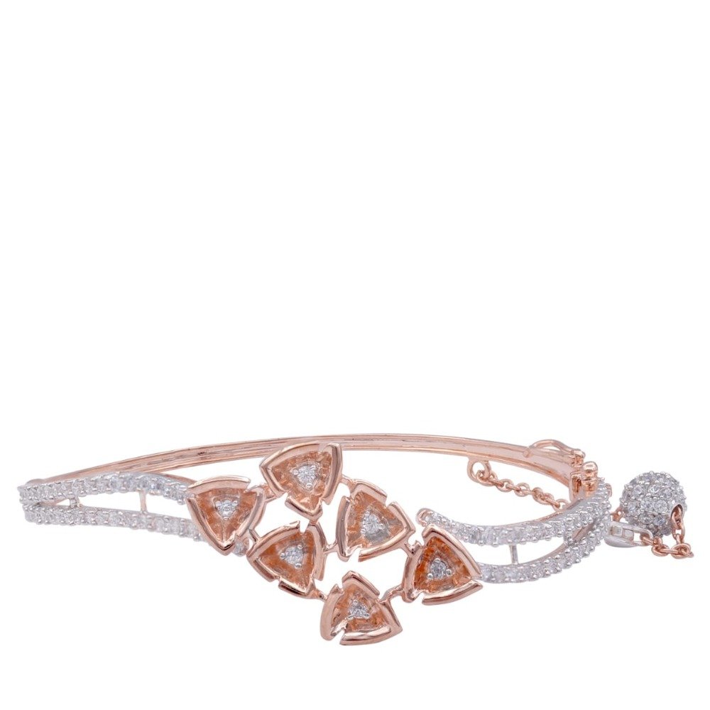 18k rose gold cz diamond  ladies bracelet